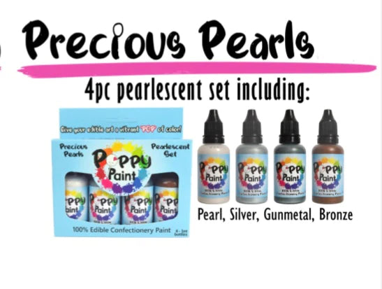 Poppy Paint Pearlescent Pearl Kit – 4 Pack, 30 ml Bottles