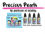 Poppy Paint Pearlescent Pearl Kit – 4 Pack, 30 ml Bottles