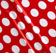 1/2″ half inch White Polka Dot on Red Background Satin Fabric