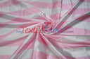 Stripe Satin Charmeuse Polyester Fabric - 2" Stripe, Multiple Colors, 58/60" Width (1 Yard)