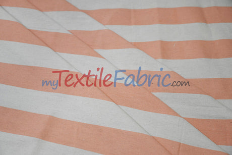 10 Oz 100% Cotton Canvas 2" Stripe Fabric - Multiple Colors, 60" Wide (1 Yard)