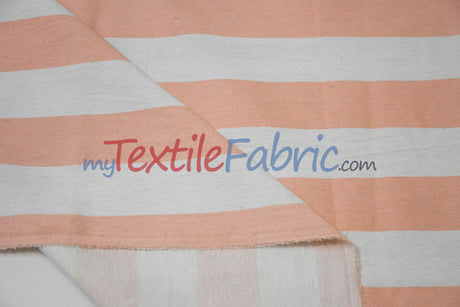 10 Oz 100% Cotton Canvas 2" Stripe Fabric - Multiple Colors, 60" Wide (1 Yard)