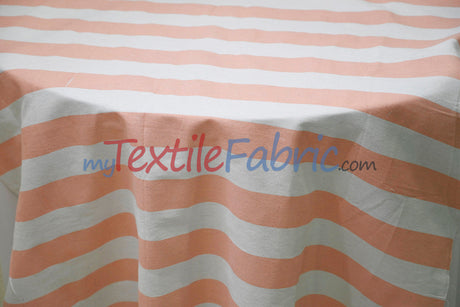 10 Oz 100% Cotton Canvas 2" Stripe Fabric - Multiple Colors, 60" Wide (1 Yard)