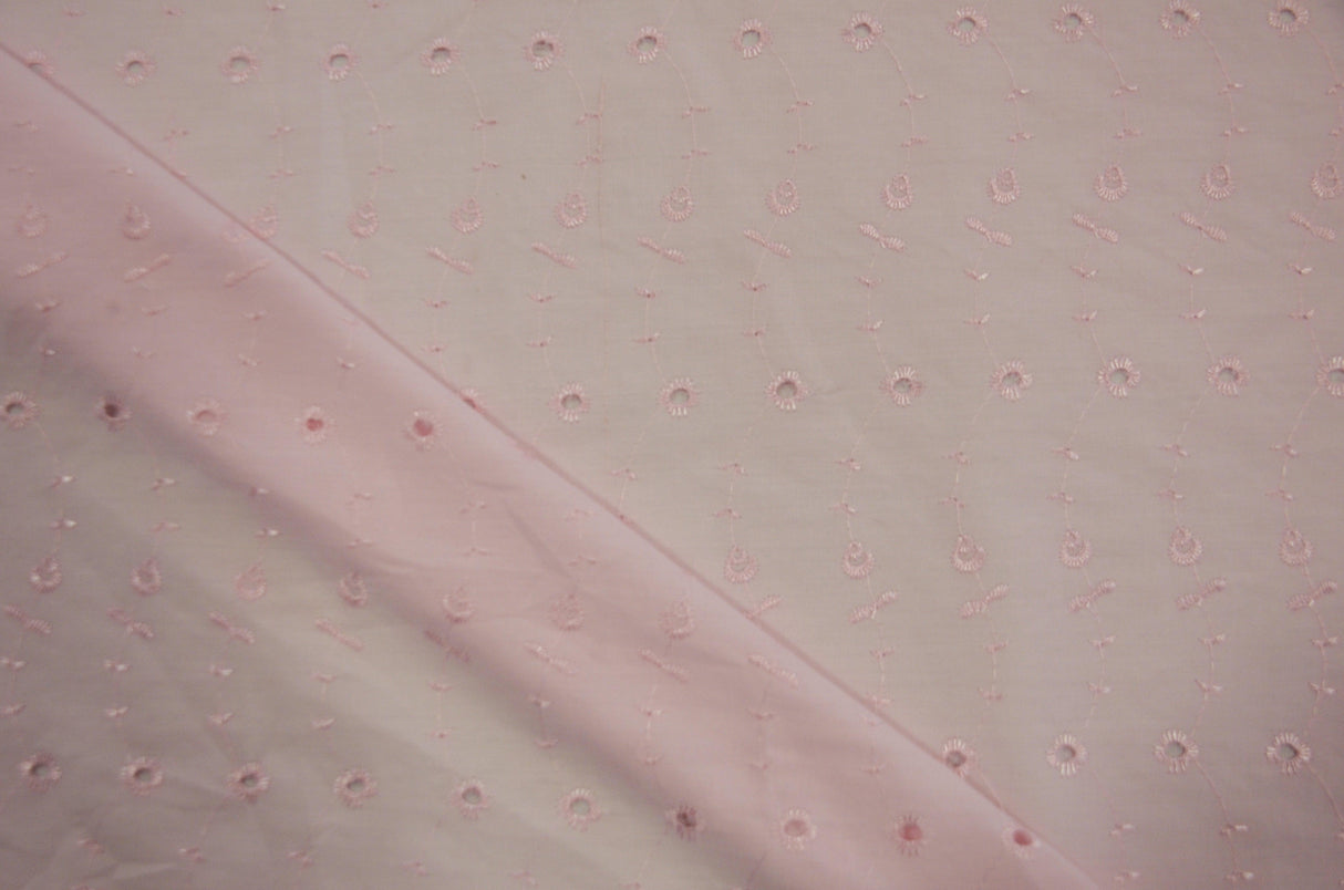 Polyester Cotton Eyelet Embroidery Fabric - No Scallop Ends, Multiple Colors, 60" Wide (1 Yard)