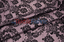 Damask Flocking Taffeta Fabric - Flocking Velvet Damask, 58/60" Width (1 Yard)