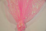 Crush Iridescent Pearl Organza Polyester Fabric - Sheer Crushed Holographic, 38/40" Width (1 Yard)