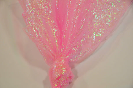 Crush Iridescent Pearl Organza Polyester Fabric - Sheer Crushed Holographic, 38/40" Width (1 Yard)
