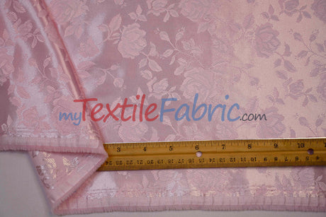 Satin Jacquard Satin Polyester Fabric - Satin Flower Brocade, 58/60" Width, Sample Swatch 3"x3" (1 Sample Swatch)
