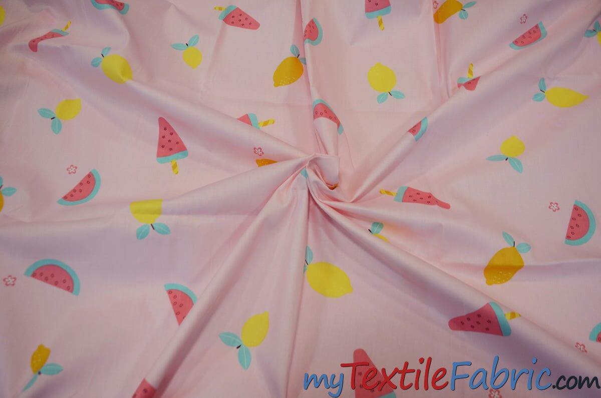 Yellow Lemon Watermelon Fruit 100 Percent Cotton Fabric - Fruit Print, 58/60" Width (1 Yard)