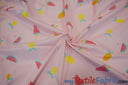 Yellow Lemon Watermelon Fruit 100 Percent Cotton Fabric - Fruit Print, 58/60" Width (1 Yard)