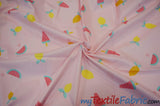 Yellow Lemon Watermelon Fruit 100 Percent Cotton Fabric - Fruit Print, 58/60" Width (1 Yard)