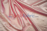 Mini Star Silky Satin Fabric - 100 Percent Polyester Fabric, White Pink Mint, 58/60" Width (1 Yard)