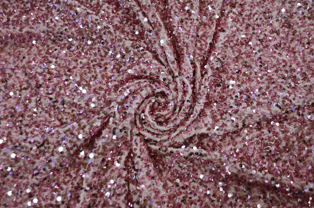 Sequins Stretch Velvet Polyester Spandex Fabric - Sequins On Plush Velvet, Multiple Colors, 60" Width (By The Yard)