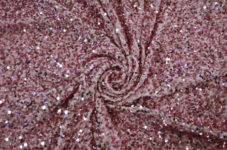Sequins Stretch Velvet Polyester Spandex Fabric - Sequins On Plush Velvet, Multiple Colors, 60" Width (By The Yard)