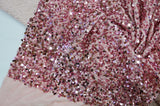 Sequins Stretch Velvet Polyester Spandex Fabric - Sequins On Plush Velvet, Multiple Colors, 60" Width (By The Yard)
