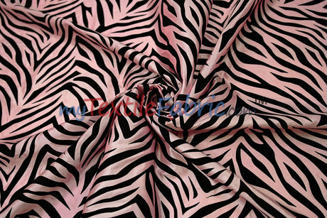 Zebra Flocking Taffeta Polyester Fabric - Zebra Flocking Pattern, 58/60" Width (1 Yard)