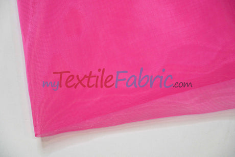 Frances Hard Net Polyester Fabric - Ultra-Stiff Netting, 60" Width, White, Nude, Fuchsia, Black (1 Yard)