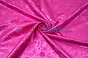 Satin Flower Brocade Polyester Fabric - Tone On Tone Embossed Floral, 58/60" Width (1 Yard)