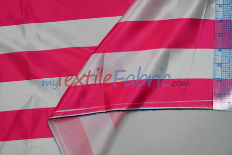 Stripe Satin Charmeuse Polyester Fabric - 2" Stripe, Multiple Colors, 58/60" Width (1 Yard)