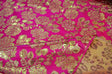 Oriental Metallic Big Flower Brocade Metallic Brocade Fabric - Fuchsia, Red, Flag Green, Royal, Purple, Floral Pattern, 58" Width (1 Yard)