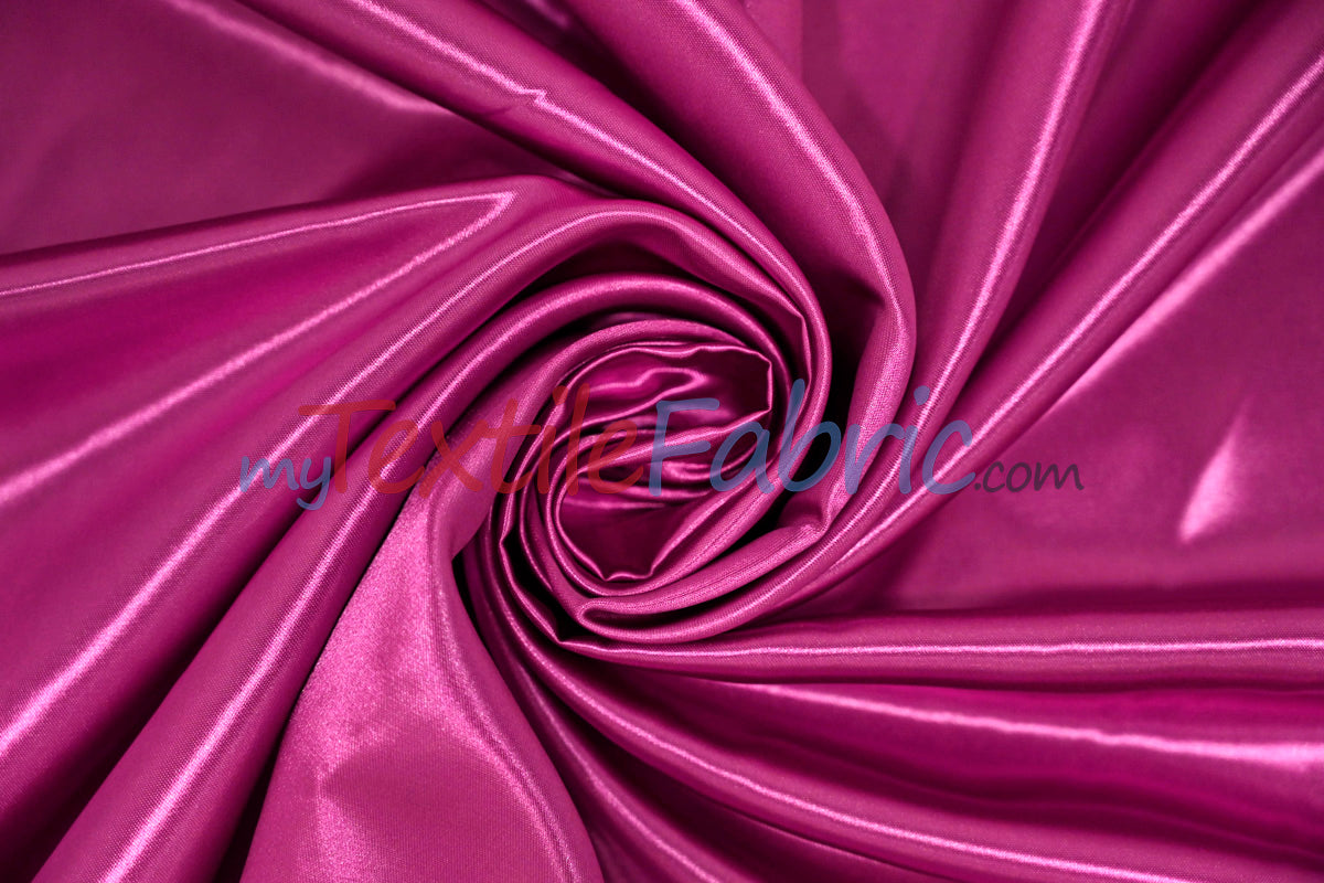 Bridal Satin Polyester Fabric - Shiny Solid, 58/60" Width, Multiple Colors (Yards, Bolts, Sample Swatches)