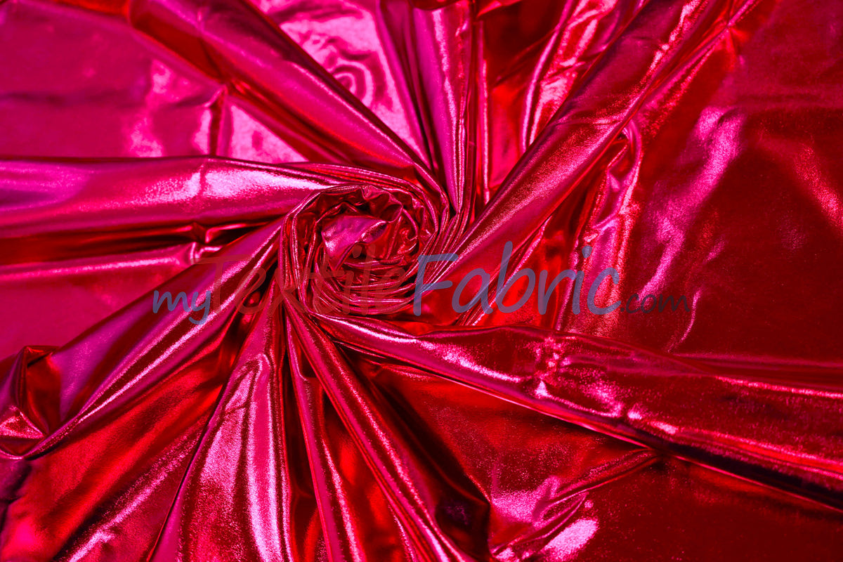 Metallic Foil Spandex Lame Spandex Fabric - All Over Foil, 60" Width (1 Yard)