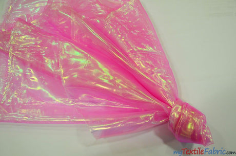 Iridescent Pearl Organza Polyester Fabric - Sheer Holographic, 58/60" Width (1 Yard)