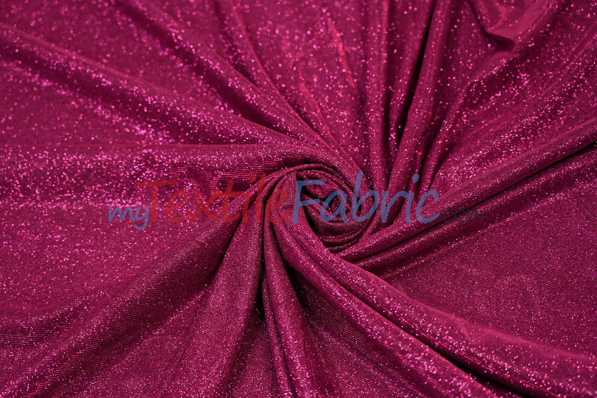 Stretch Glimmer Knit Polyester Spandex Fabric - Metallic Glitter Knit, 56" Width (1 Yard)