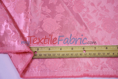 Satin Jacquard Satin Polyester Fabric - Satin Flower Brocade, 58/60" Width, Sample Swatch 3"x3" (1 Sample Swatch)