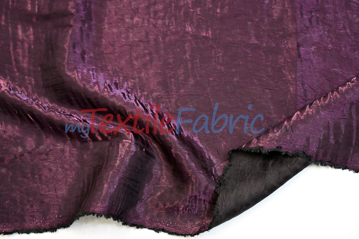 Iridescent Crush Shimmer Rayon Polyester Fabric - Iridescent Two-Tone Crushed Shimmer, 52/54" Width, Multiple Colors (Yards & Bolts)