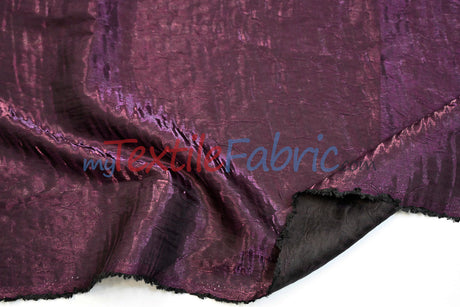 Iridescent Crush Shimmer Rayon Polyester Fabric - Iridescent Two-Tone Crushed Shimmer, 52/54" Width, Multiple Colors (Yards & Bolts)
