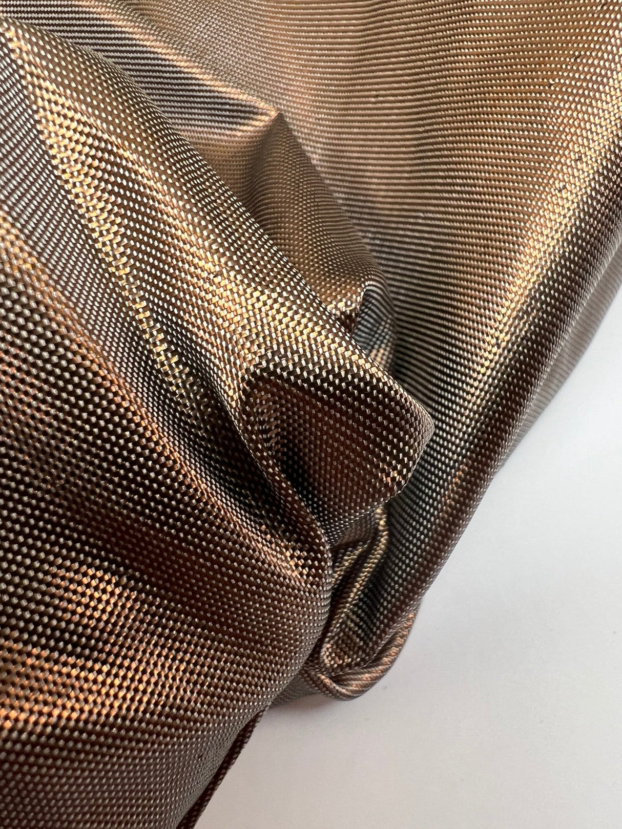 Lurex Polyamide Changeant Fabric Melange Brown