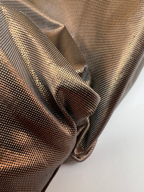 Lurex Polyamide Changeant Fabric Melange Brown