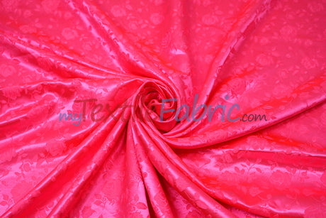 Satin Jacquard Satin Polyester Fabric - Satin Flower Brocade, 58/60" Width, Sample Swatch 3"x3" (1 Sample Swatch)