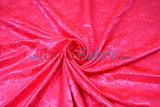 Satin Flower Brocade Polyester Fabric - Tone On Tone Embossed Floral, 58/60" Width (1 Yard)