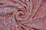 Sequins Stretch Velvet Polyester Spandex Fabric - Sequins On Plush Velvet, Multiple Colors, 60" Width (By The Yard)