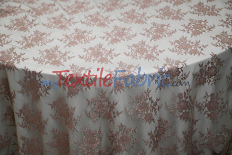 Chantilly Lace Polyester Fabric - Floral Embroidery, Sheer Mesh, 52" Width (1 Yard)