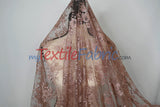 Chantilly Lace Polyester Fabric - Floral Embroidery, Sheer Mesh, 52" Width (1 Yard)