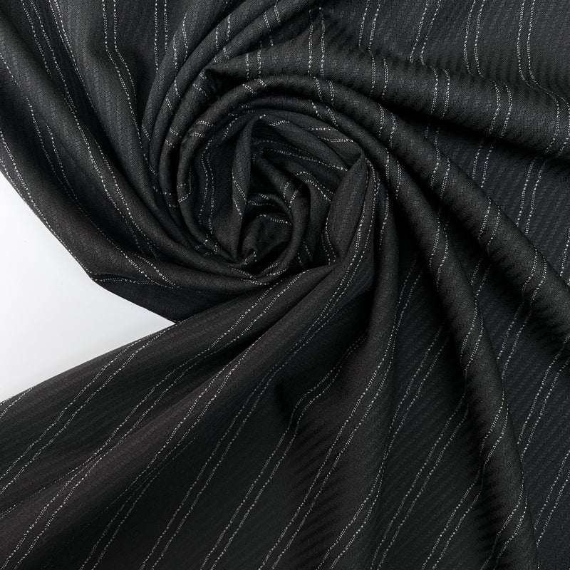 Wool Jacquard Striped Fabric