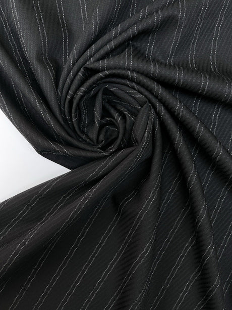 Wool Jacquard Striped Fabric
