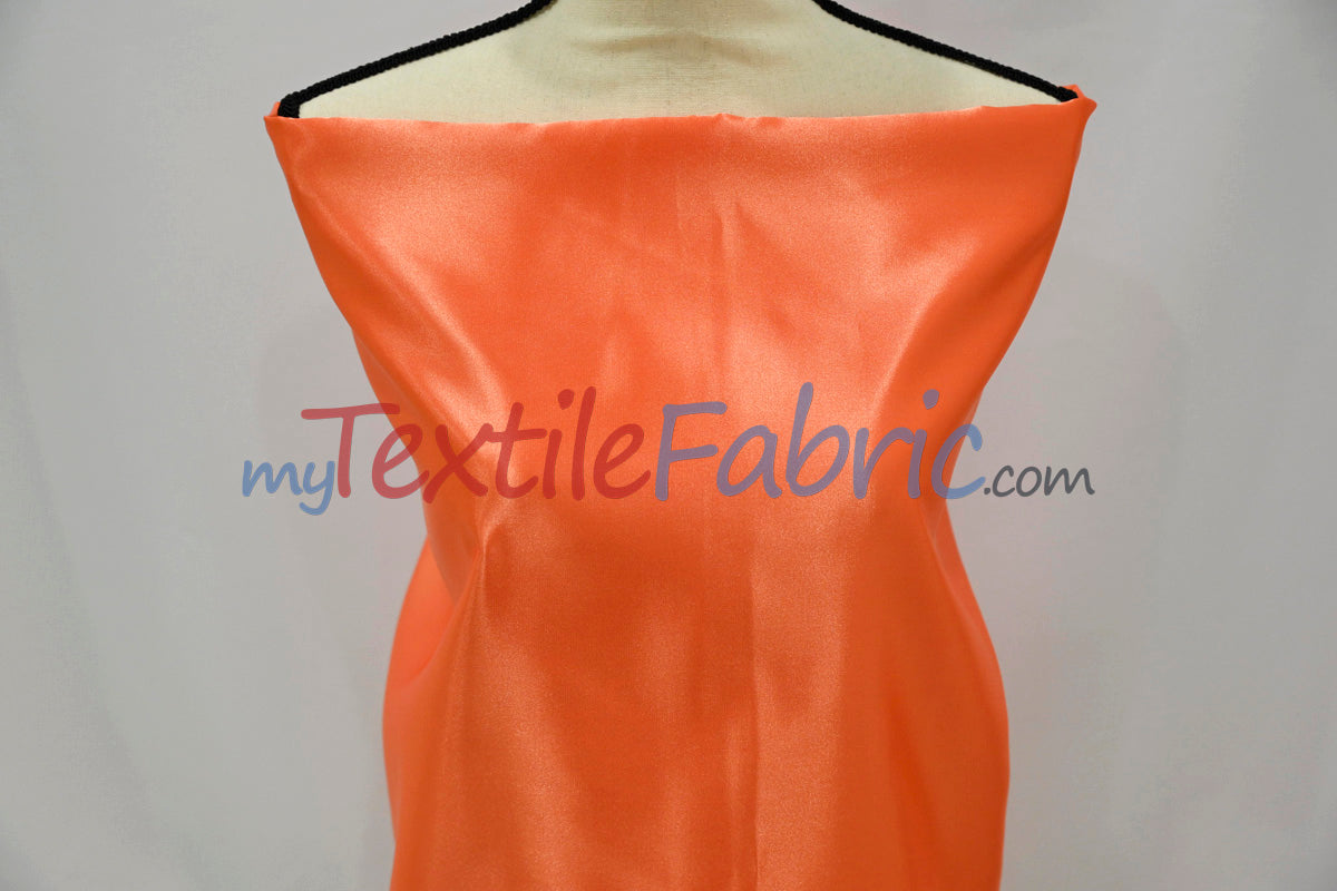 Bridal Satin Polyester Fabric - Shiny Solid, 58/60" Width, Multiple Colors (Yards, Bolts, Sample Swatches)