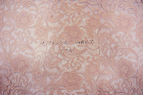 Guipure Bridal Lace Polyester Fabric - Heavy Double Scalloped Lace, Multiple Colors, 48/49" Width (1 Yard)