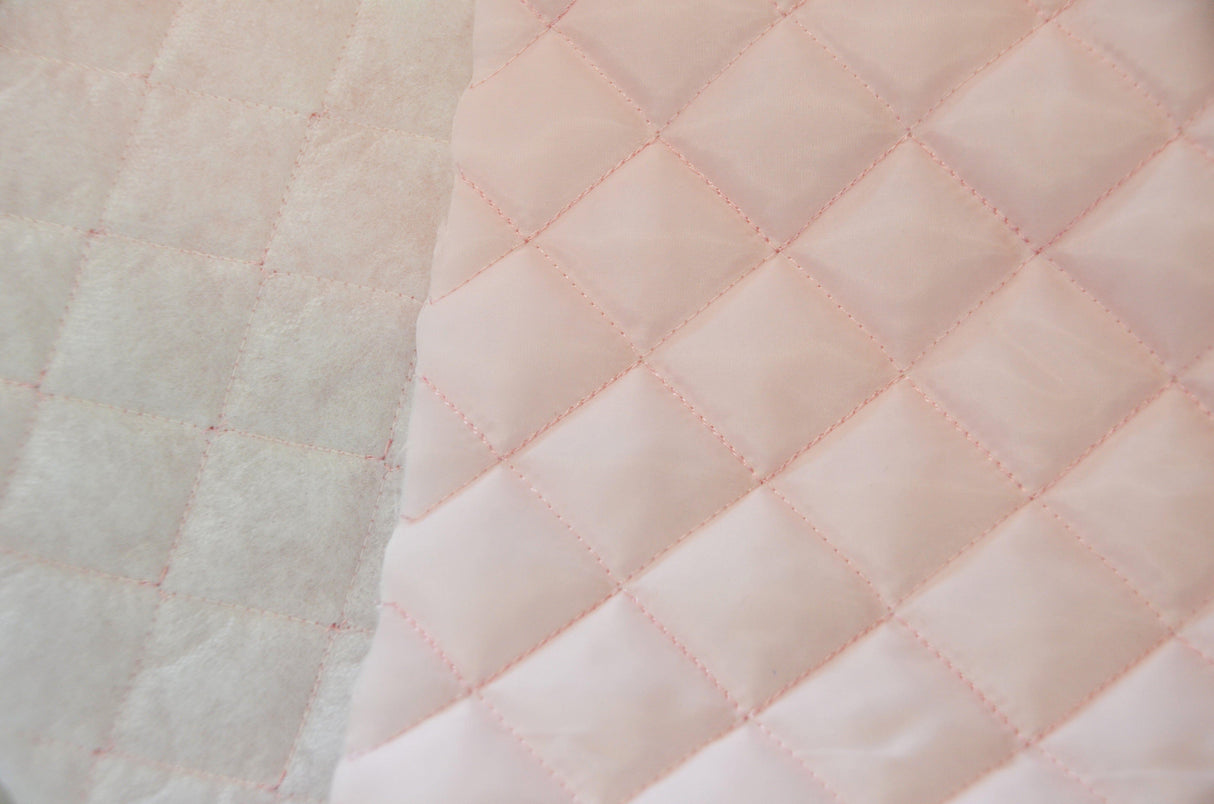 Quilted Polyester Batting Fabric - Diamond Quilted Padded Lining, 58/60" Width (1 Yard)