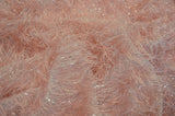 Blush Pink Shaggy Brocade Polyester Fabric - Metallic Eyelash, 56/57" Width (Yards)