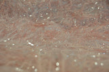 Blush Pink Shaggy Brocade Polyester Fabric - Metallic Eyelash, 56/57" Width (Yards)