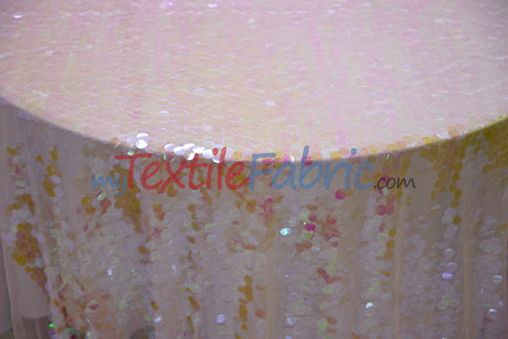 Fish Scale Paillette Sequins Polyester Fabric - 9Mm Sequins, 54" Width, Multiple Colors (1 Yard)