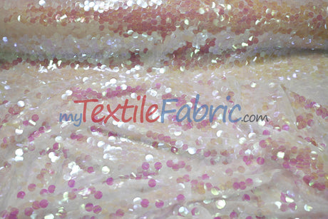 Fish Scale Paillette Sequins Polyester Fabric - 9Mm Sequins, 54" Width, Multiple Colors (1 Yard)