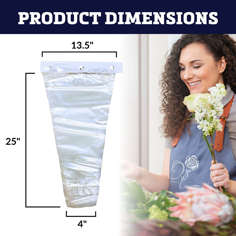 Large Clear Sealed Bottom Bouquet Sleeves