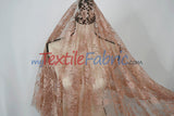 Chantilly Lace Polyester Fabric - Floral Embroidery, Sheer Mesh, 52" Width (1 Yard)