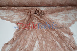Chantilly Lace Polyester Fabric - Floral Embroidery, Sheer Mesh, 52" Width (1 Yard)